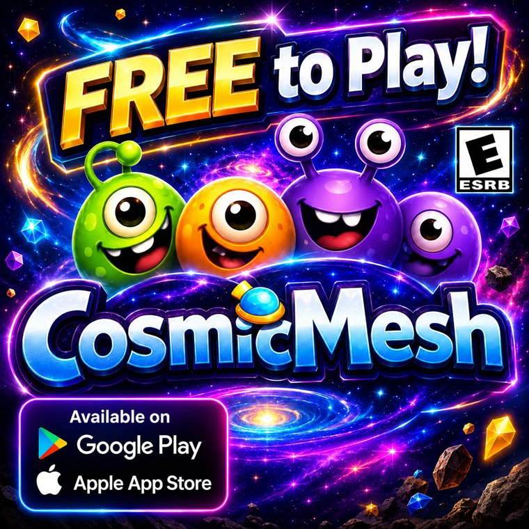 CosmicMesh free to play on Google Play and Apple App Store