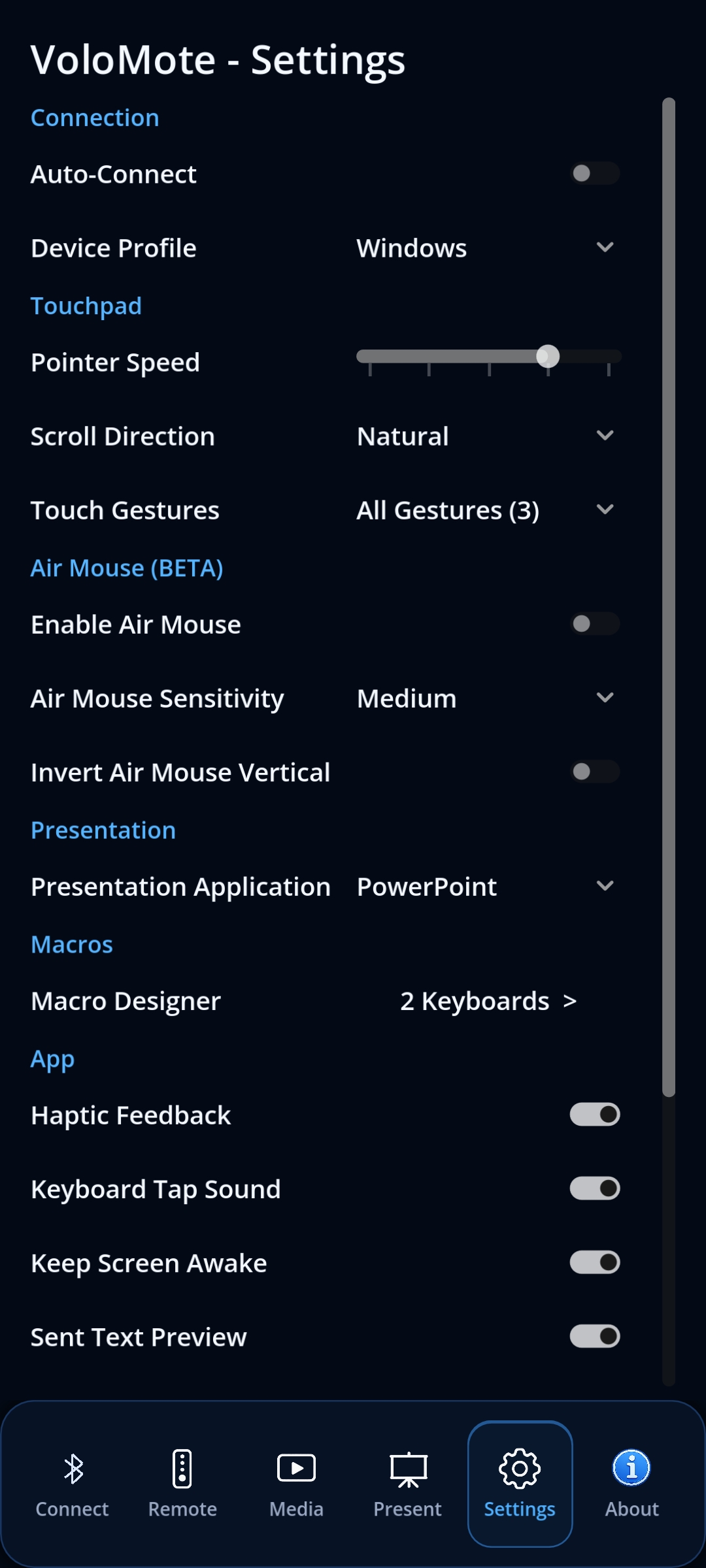 VoloMote app screenshot 6
